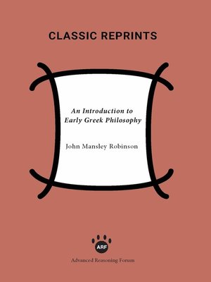 cover image of An Introduction to Early Greek Philosophy
